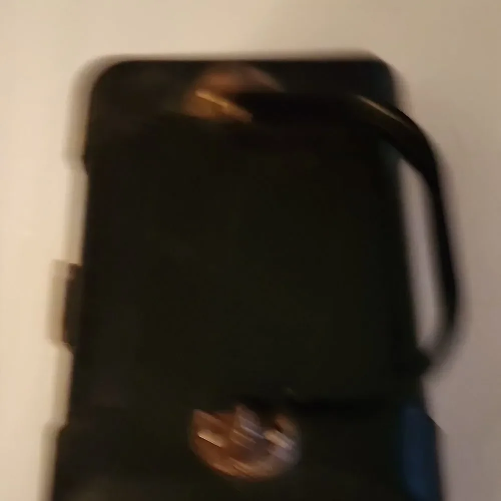 Vintage Black Handbag with Gold Accents